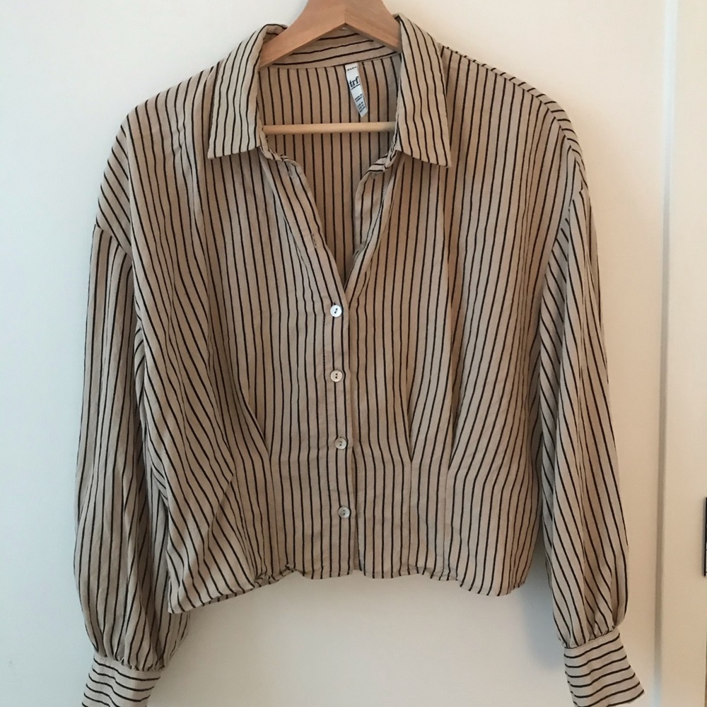 Cool, vintage looking Zara TRF button down top.
